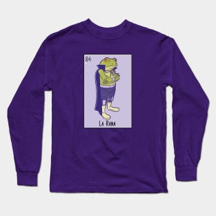 La Rana // Mexican Luchador Frog Loteria Card Long Sleeve T-Shirt